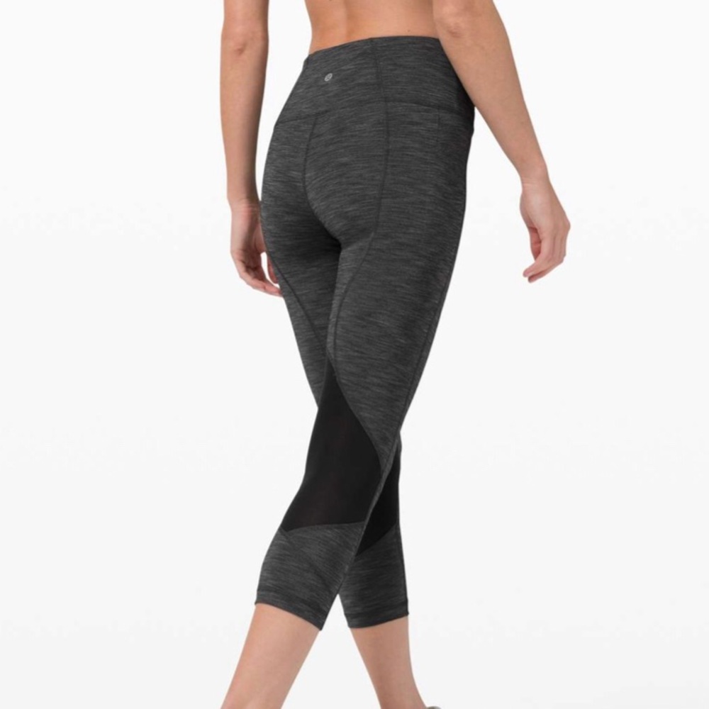 Lululemon Pace Rival Mid-Rise Crop Leggings Heathered Black 4